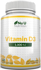 Vitamin D3 1000IU - 365 Softgels - 1 Year Supply