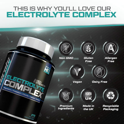 Electrolyte Complex - 270 Vegan Tablets with Sodium, Potassium, Magnesium & Calcium Phosphate - Suitable for Carnivore & Paleo Diet - Xellerate by Nu U Nutrition