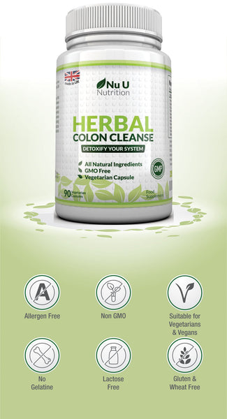 Herbal Colon Cleanse - 90 Vegan Capsules - 45 Day Supply