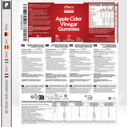 Apple Cider Vinegar Gummies for Digestive Health and Wellness - Vegan, Gluten-Free, and Powerfully Effective