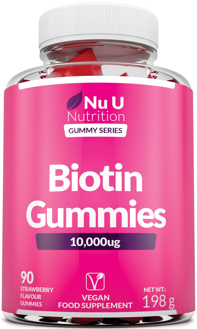 Biotin Beauty Gummies - Supports Healthy Hair, Skin & Nails, Energy Boosting Formula - Vegan, Gluten Free, 10,000 mcg per Serving