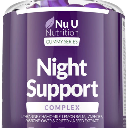 5HTP Night Support - Sleep Gummies for Adults - 90 Vegan Melatonin Alternative Gummies - Passionfruit Taste