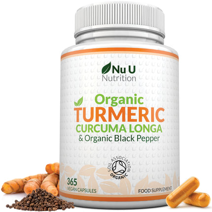 Turmeric Curcumin 600mg with Black Pepper for Enhanced Absorption - Organic Vegan Anti-Inflammatory Supplement for Joint & Immunity Support