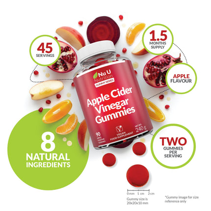 Apple Cider Vinegar Gummies for Digestive Health and Wellness - Vegan, Gluten-Free, and Powerfully Effective