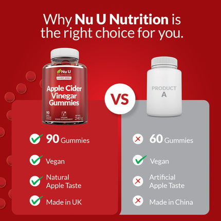 Apple Cider Vinegar Gummies for Digestive Health and Wellness - Vegan, Gluten-Free, and Powerfully Effective