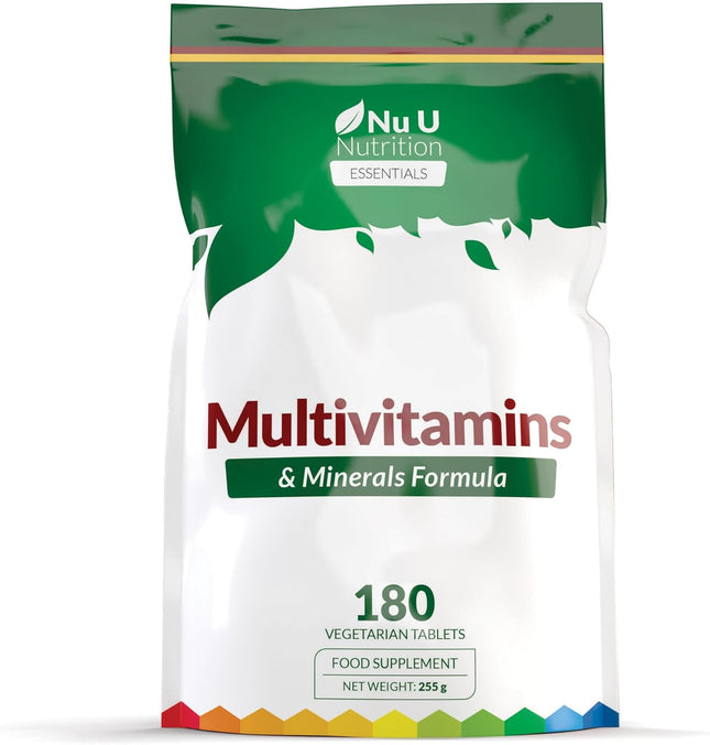 Multivitamins & Minerals - 180 Vegetarian Tablets - Resealable Pouch - Essentials