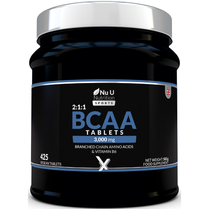 BCAA Amino Acid Tablets - 3000mg per Serving - 425 Vegan Tablets - Supplement with Vitamin B6 2:1:1