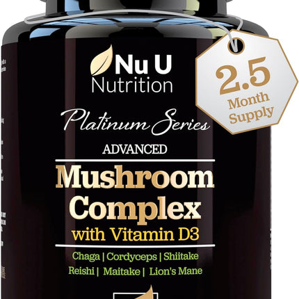 Mushroom Complex with Vitamin D - 150 Vegan Capsules - 2.5 Month Supply