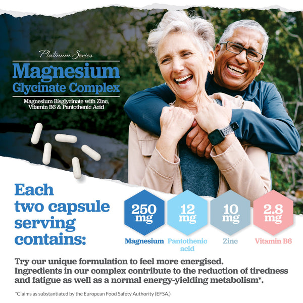 Magnesium Glycinate Complex - 120 Vegan Capsules - 2 Month Supply