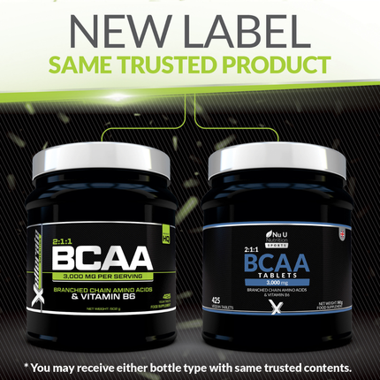 BCAA Amino Acid Tablets - 3000mg per Serving - 425 Vegan Tablets - Supplement with Vitamin B6 2:1:1