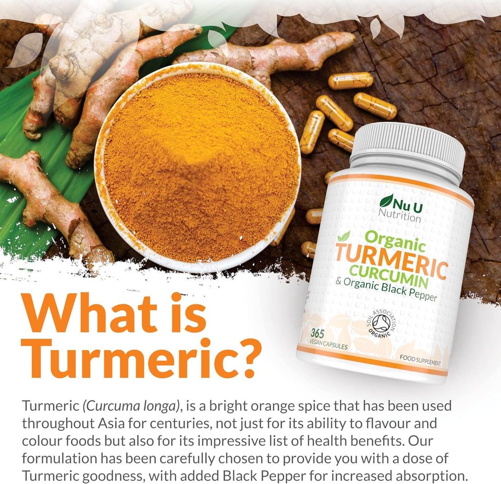 Organic Turmeric Curcumin 600mg with Organic Black Pepper 365 Vegan