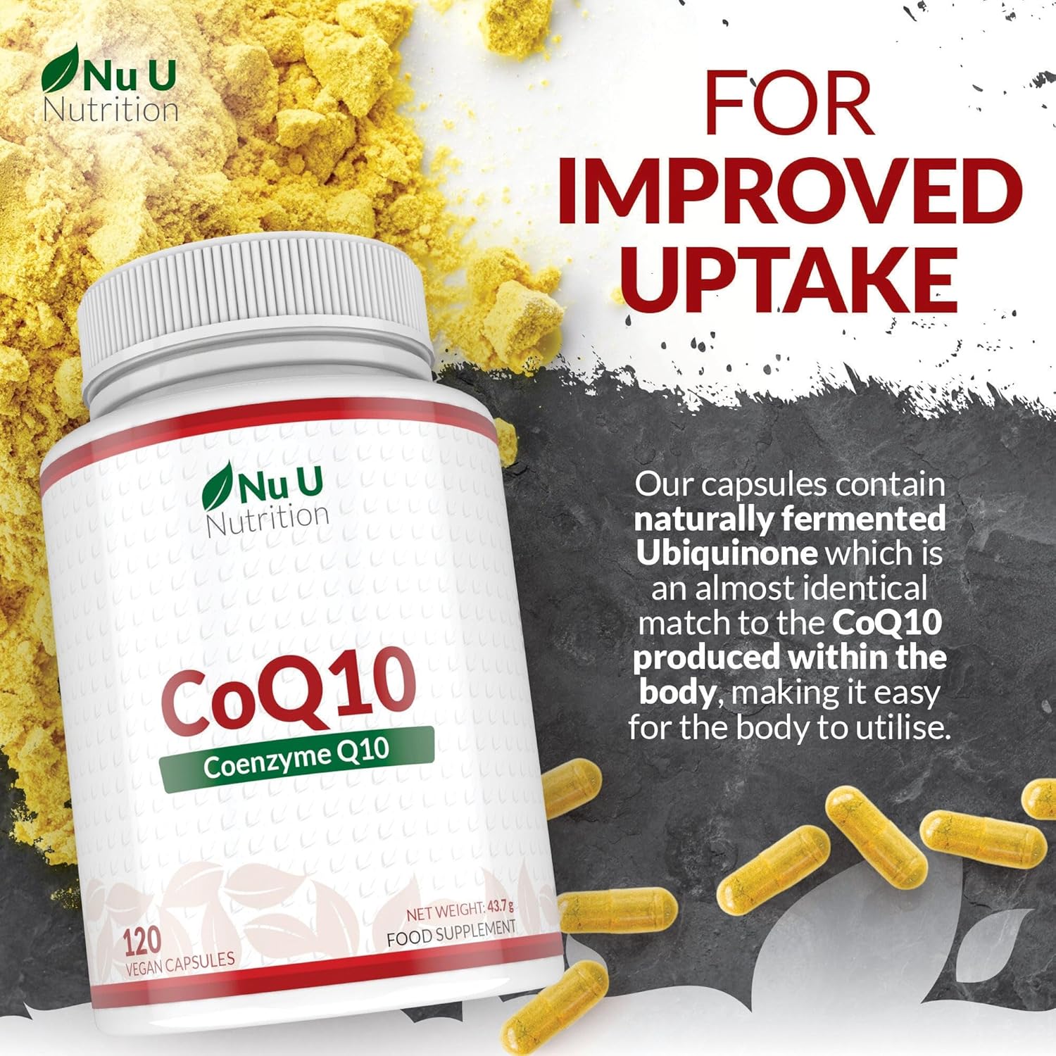 Coenzyme Q10 Capsules 400mg - Vegan, No Stearate, 120 Capsules For Heart Health