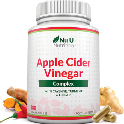 Apple Cider Vinegar with Turmeric, Ginger & Cayenne Pepper - Premium Powerful Digestive & Anti-Inflammatory Support Supplement
