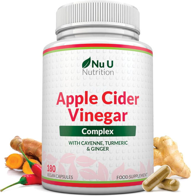 Apple Cider Vinegar with Turmeric, Ginger & Cayenne Pepper - Premium Powerful Digestive & Anti-Inflammatory Support Supplement