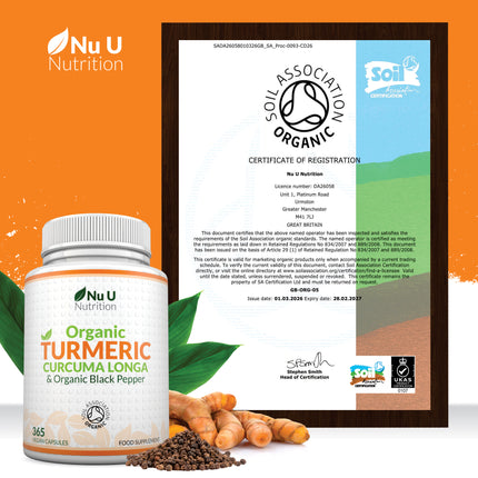 Turmeric Curcumin 600mg with Black Pepper for Enhanced Absorption - Organic Vegan Anti-Inflammatory Supplement for Joint & Immunity Support