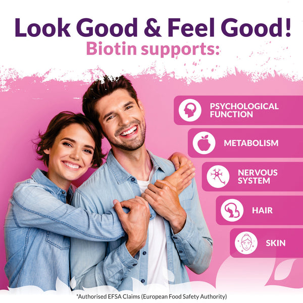 Biotin 10,000 mcg - 365 Vegan Tablets - 1 Year Supply
