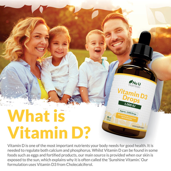 Vitamin D Drops 1000 IU - 90ml - 3 Month Supply