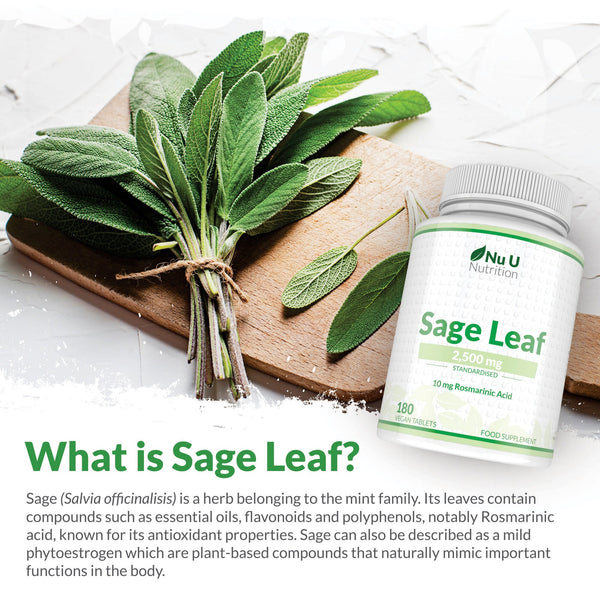 Sage Tablets 2500mg - 180 Vegan Tablets - 6 Month Supply