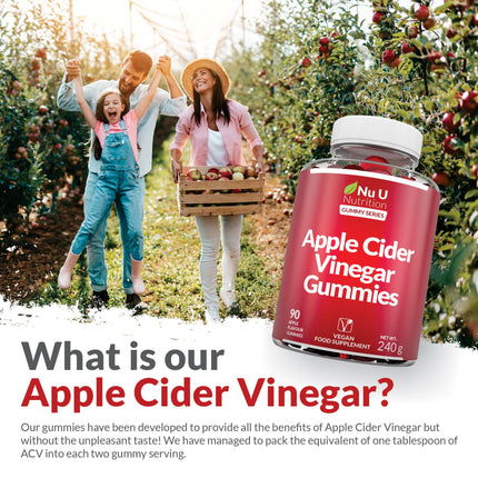 Apple Cider Vinegar Gummies for Digestive Health and Wellness - Vegan, Gluten-Free, and Powerfully Effective