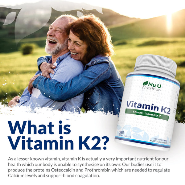 Vitamin K2 MK 7 200mcg - 365 Vegan Tablets - 1 Year Supply