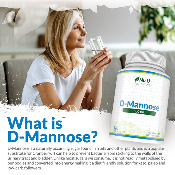 D-Mannose Tablets 500mg - 120 Vegan Tablets - 4 Month Supply