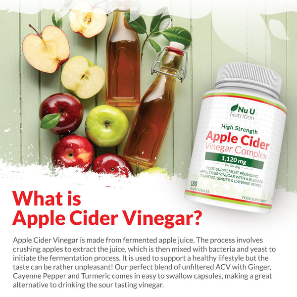 Apple Cider Vinegar 1120mg - 180 Vegan Capsules - 3 Month Supply