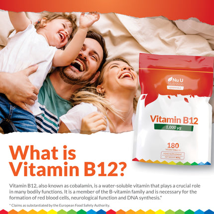 Vitamin B12 1000μg - 180 Vegan Tablets