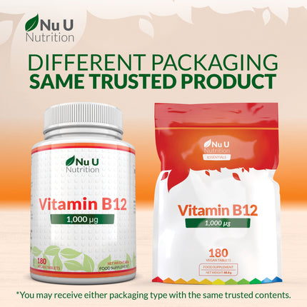 Vitamin B12 1000μg - 180 Vegan Tablets