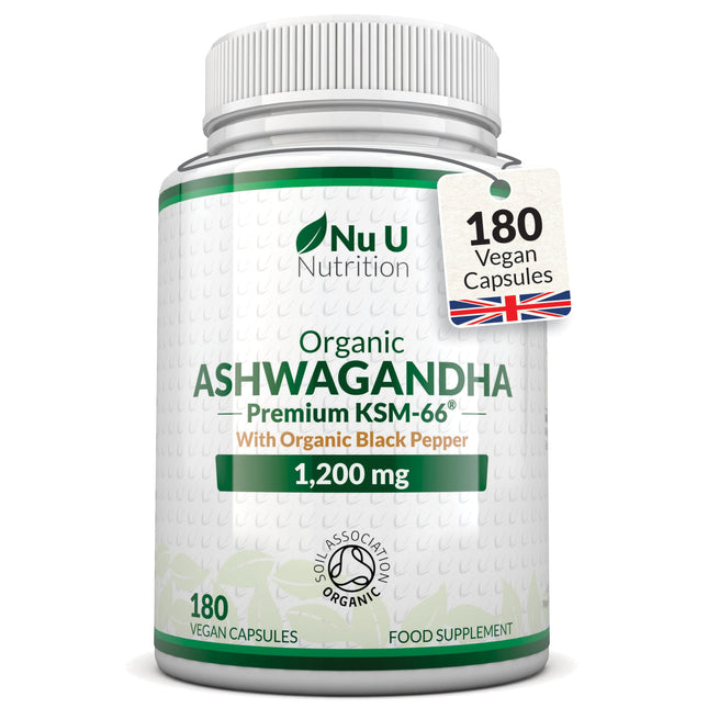 Organic Ashwagandha KSM-66® 1200mg - 180 Vegan Capsules
