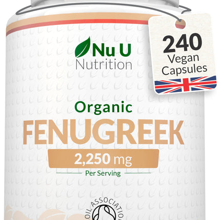 Organic Fenugreek Capsules 2250mg - 240 Vegan Capsules