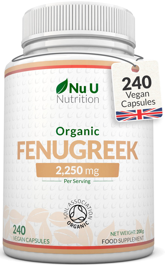 Organic Fenugreek Capsules 2250mg - 240 Vegan Capsules