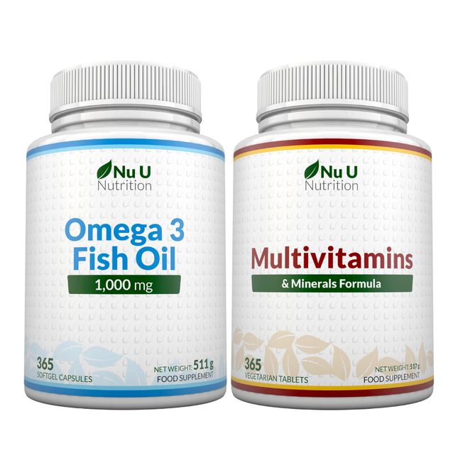 Daily Nutrition  Bundle – Omega 3 Fish Oil 1,000 mg + Multivitamins & Minerals