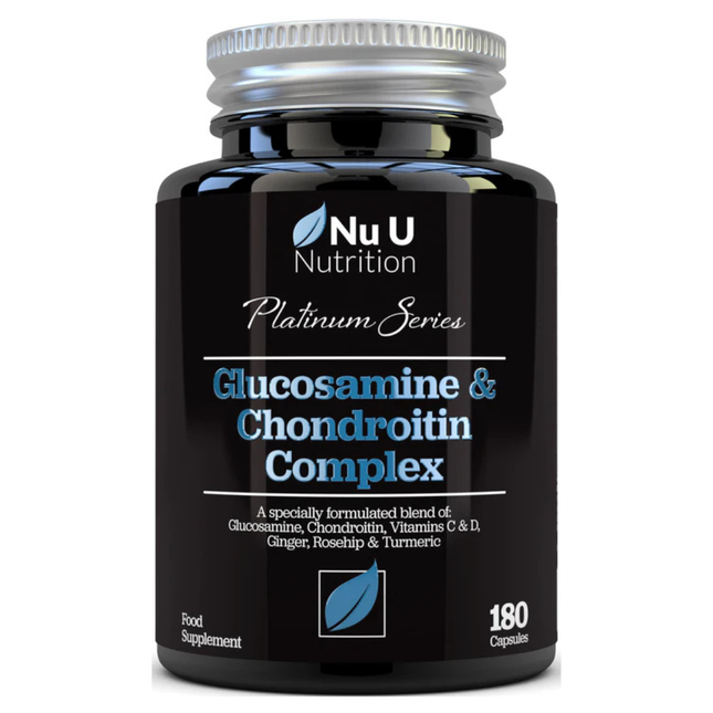 Glucosamine and Chondroitin High Strength Complex - 180 Capsules - with Turmeric, Ginger, Rosehip, Vitamin C & D - Joint Care Supplements for Women & Men