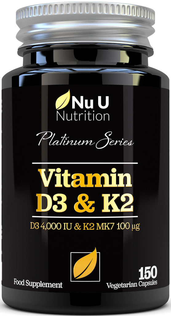 Vitamin D3  4000 IU & Vitamin K2 100 mcg - 120 Vegetarian Capsules - 4 Month Supply
