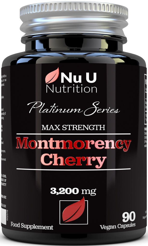 Montmorency Cherry Capsules 3200mg, 90 Vegan Capsules 3 Month Supply, High Strength Natural Tart Cherry Extract