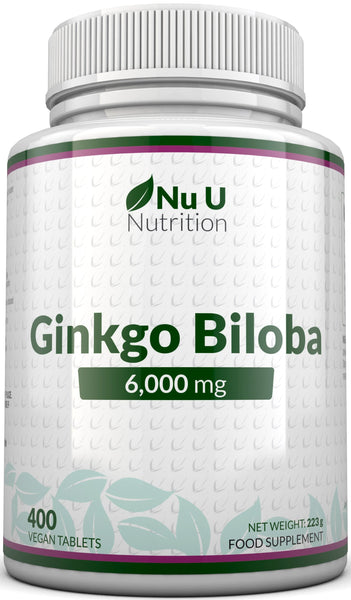Ginkgo Biloba 6000mg Tablets - 400 High Strength Tablets Ginkgo Biloba Extract