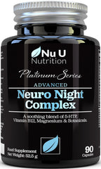 Neuro Night Sleeping Aid with 5-HTP, Magnesium & Natural Melatonin Sources, 90 Vegetarian Capsules with Chamomile, Lemon Balm, Lavender Flower and Vitamin B12