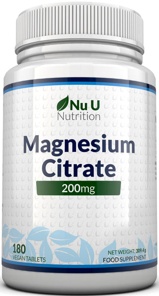 Magnesium Citrate 200mg, 180 Tablets, 6 Month Supply
