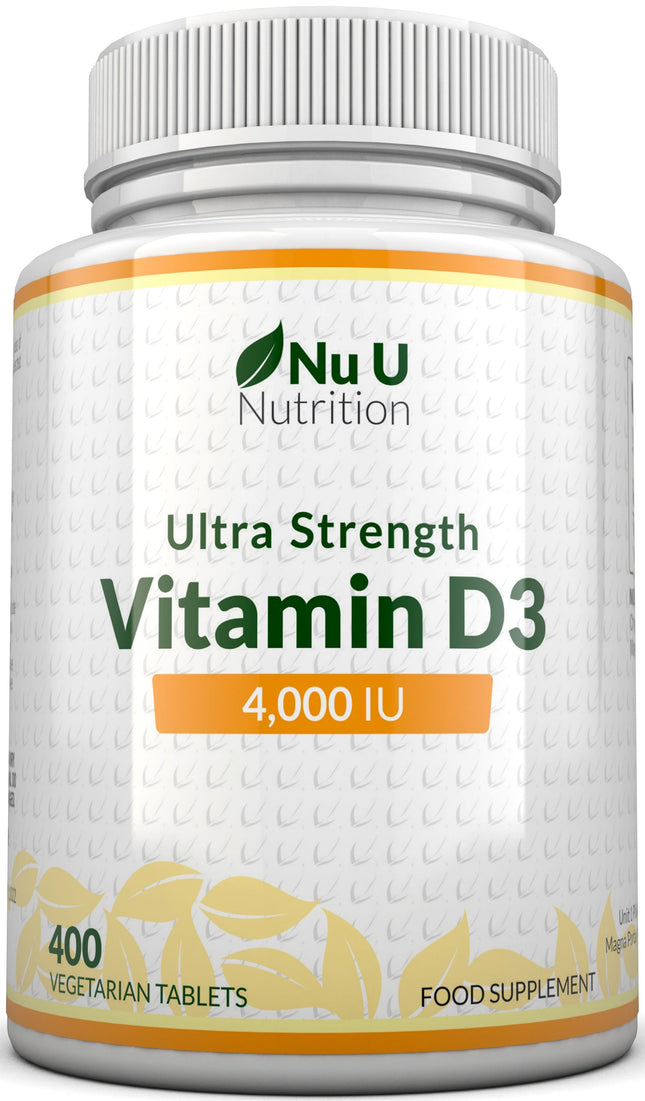 Vitamin D3 4,000 IU - 400 Vegetarian Tablets - 13 Month Supply