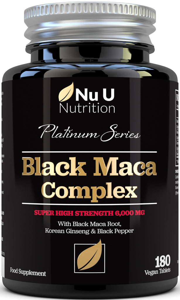 Black Maca Root Capsules 6000mg, High Strength 180 Vegan Capsules – Nu ...
