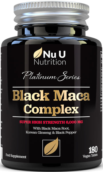 Black Maca Root Capsules 6000mg, High Strength 180 Vegan Capsules