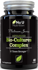Platinum Series Bio Cultures Complex (Probiotic Strains), 60 Billion CFU Source Powder, 6 Billion Live CFU's, 60 Vegetarian Capsules