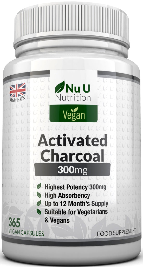 Activated Charcoal 300mg - 365 Vegan Capsules - 1 Year Supply