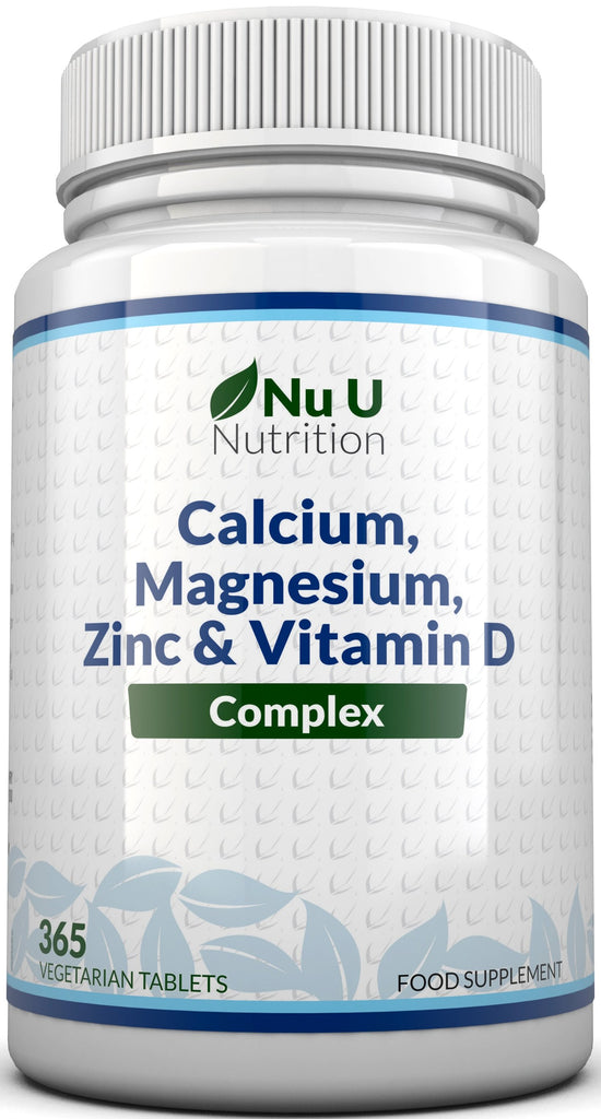 Calcium, Magnesium, Zinc & Vitamin D Vegetarian Supplement - 6 Month Supply, 365 Veggie Tablets