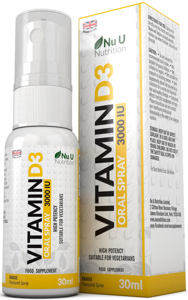Vitamin D3 Spray 30ml 3000IU, Vegetarian Vitamin D3 Spray, Double Size of Competing Brands
