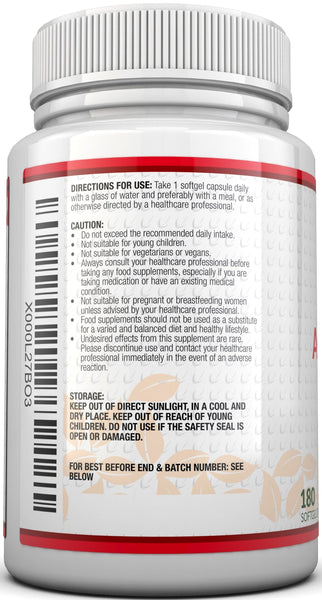 Astaxanthin 12mg - 180 Softgels a 6 Month Supply - Premium Strength Astaxanthin