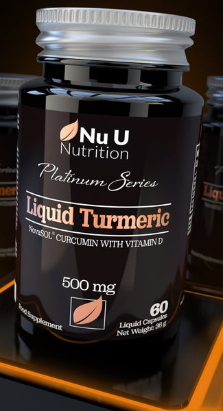 Turmeric Curcumin Liquid 60 Softgels with Vitamin D3, NovaSOL® Curcumin 185 More Absorbed, Vegetarian .