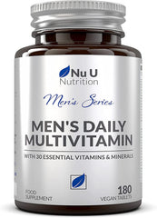 Multivitamin Tablets for Men - 30 Vitamins, Minerals & Botanicals - 180 Vegan Tablets - 6 Month Supply
