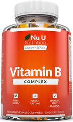 Vitamin B Complex - 90 Vegan Gummies - Tropical Fruit Flavour - 3 Month Supply
