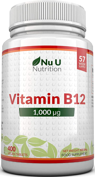 Vitamin B12 1000mcg - 400 High Strength Vegan Tablets from Methylcobalamin